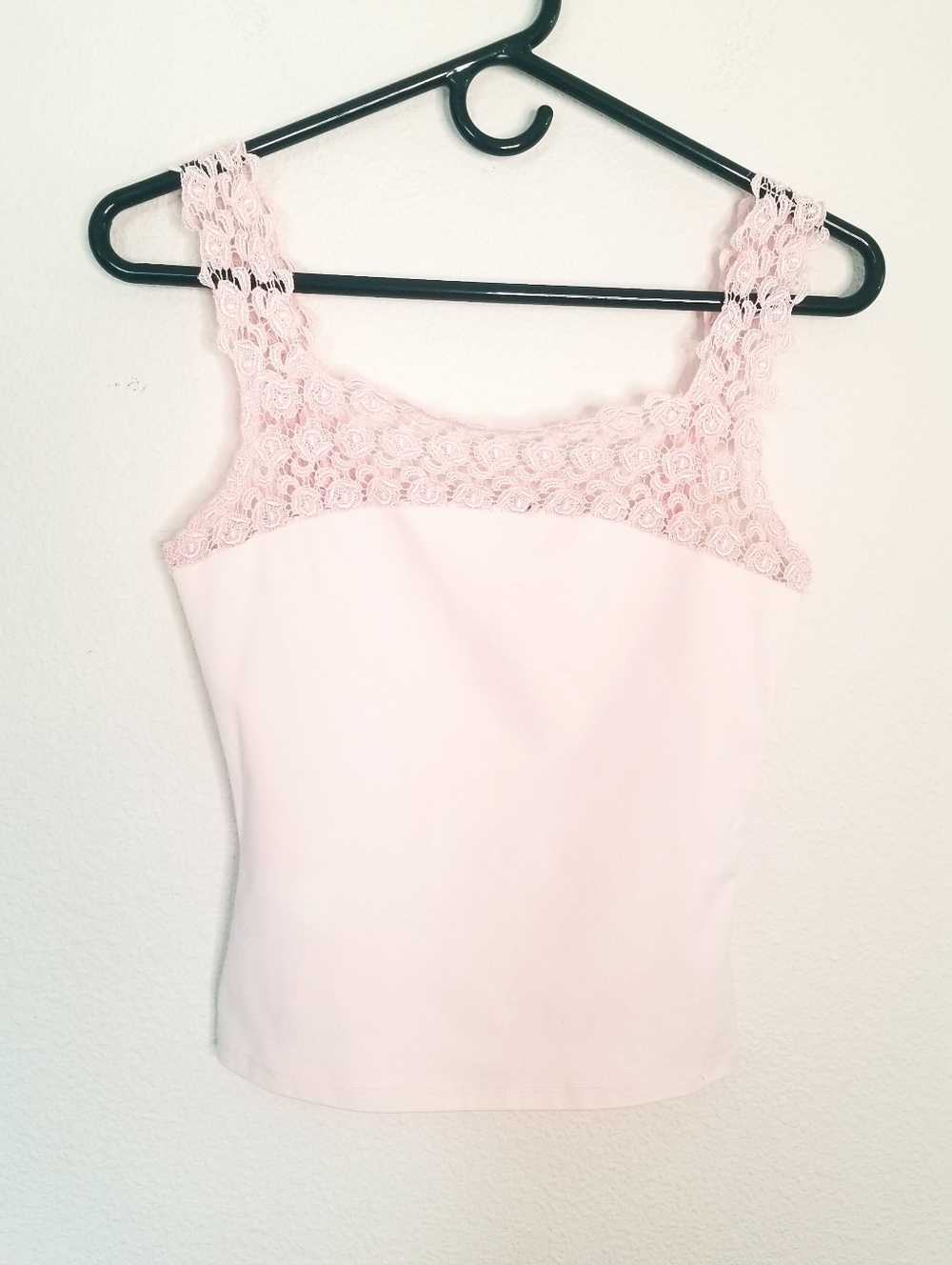 E To E Shapewear Camisole Light Pink Square Neck Lace Bodice & Straps S